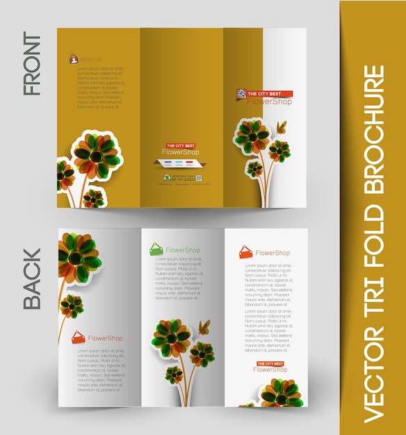 Mock up tri-fold para negócios corporativos e design de brochuras