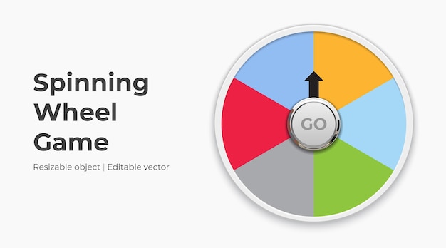 Vetor mockup de jogo de roda giratória em ilustração vetorial realista