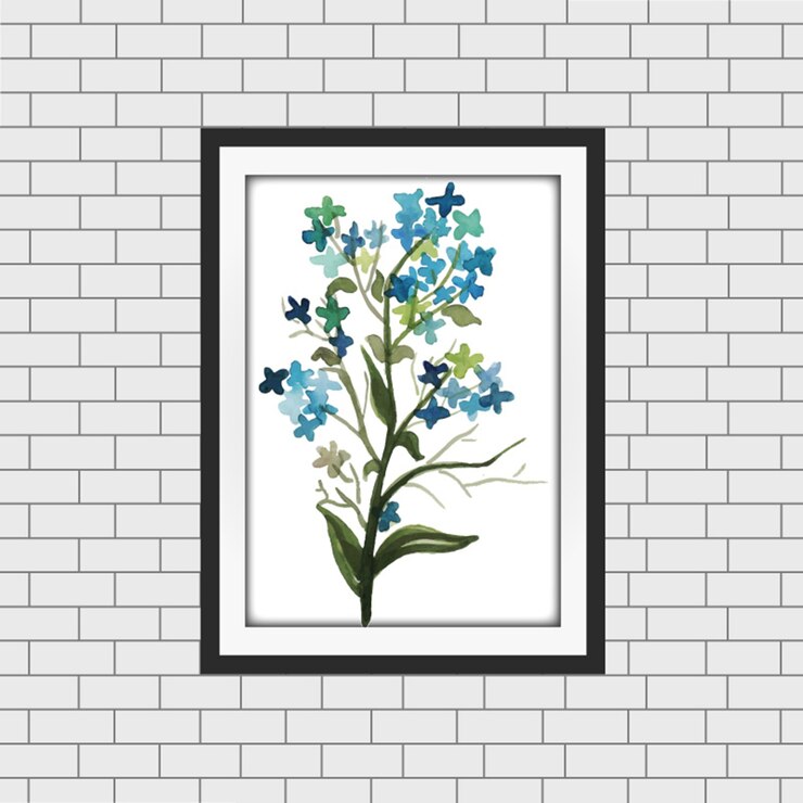 Vetor mockup de moldura floral aquarela