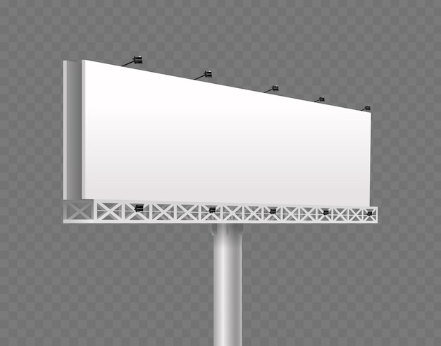 Mockup de outdoor em branco isolado em fundo transparente e tela personalizada vetorial 3D realista
