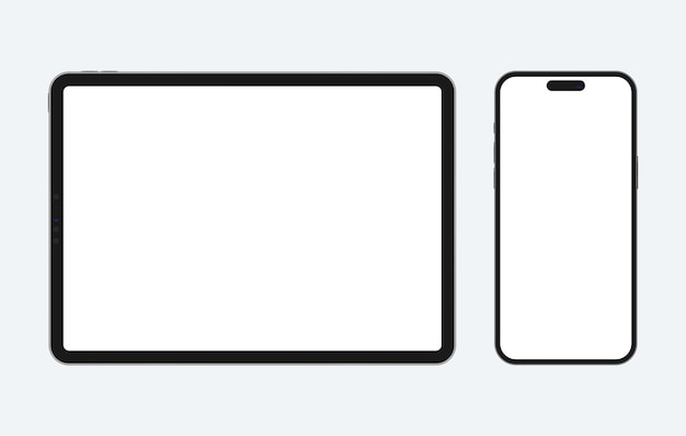 Mockup de smartphone e tablet modernos realistas isolados