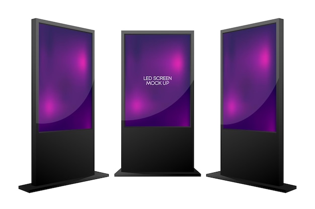 Mockup de tela LED de monitor caixa de luz de tela realista caixa de luz iluminada com espaço vazio
