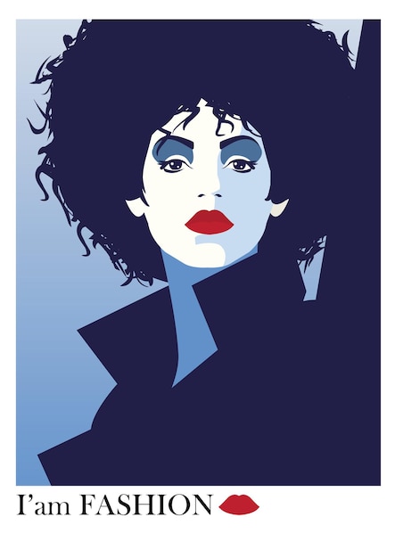 Moda mulher em estilo pop art. Ilustração vetorial