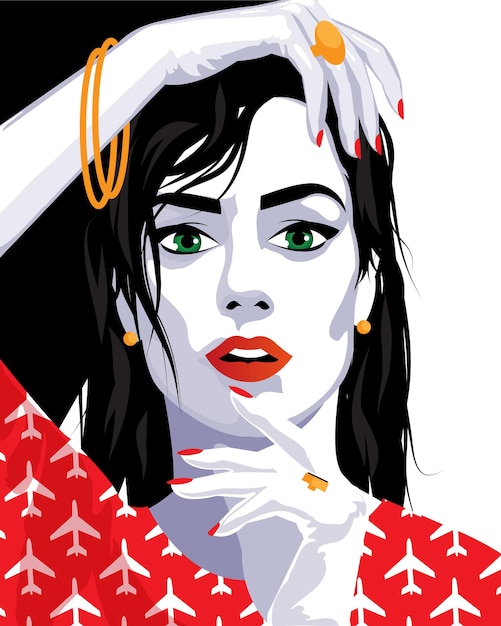 Moda mulher em estilo pop art. ilustração