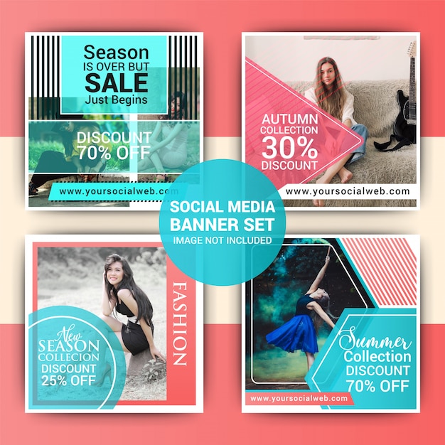 Moda social media post template set