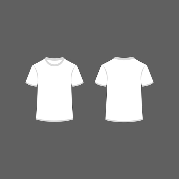 Modelagem de camiseta branca - Visão dianteira e traseira