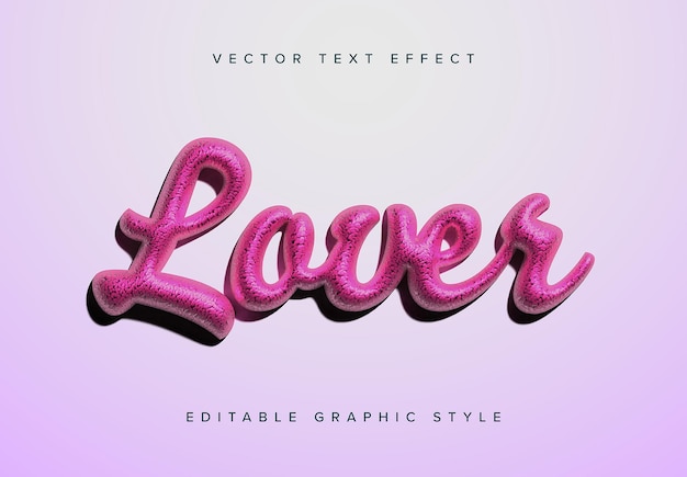Modelagem de efeito de texto 3D com textura rosa