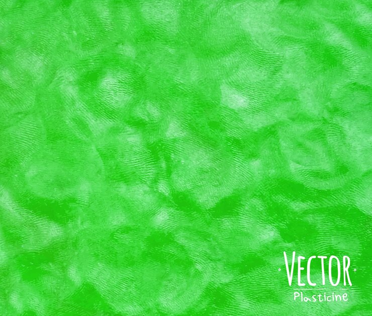 Vetor modelagem de mão de plasticina vívida um fundo de cor verde