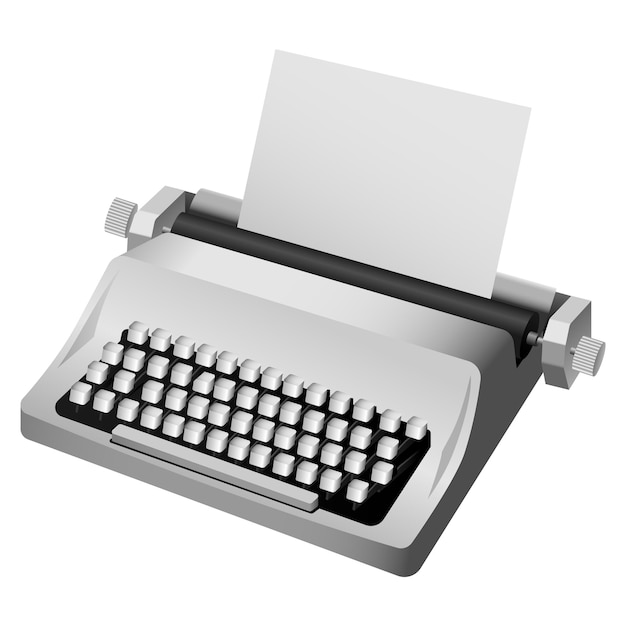 Vetor modelagem de máquina de escrever vintage ilustração realista de modelagem vetorial de máquina de escribir vintage para design web isolada em fundo branco