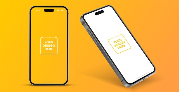 Modelagem de smartphone 3D de alta qualidade com diferentes ângulos e fundo isolado para mostrar aplicativo móvel