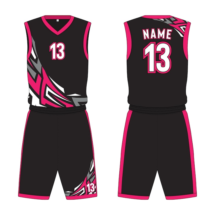 Vetor modelagem de uniforme de basquete vista dianteira e traseira ilustração vetorial