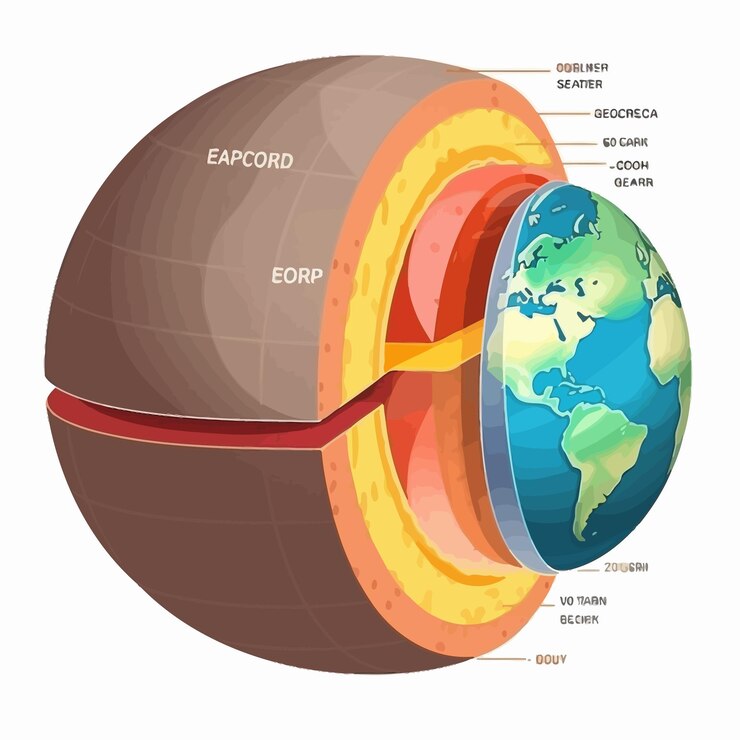 Vetor modelo 3d da camada terrestre