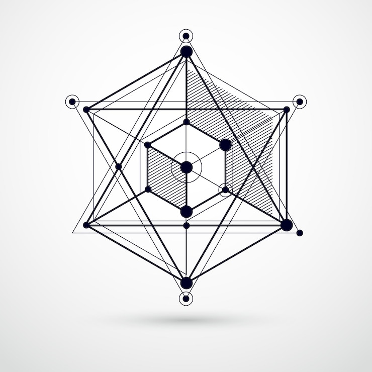 Vetor modelo 3d layout de design preto e branco para folheto, panfleto, cartaz, publicidade, capa, fundo moderno abstrato vetorial. composição de cubos, hexágonos, quadrados, retângulos e elementos.