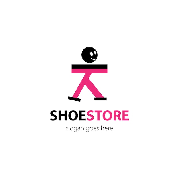 Vetor modelo abstrato de logotipo de loja de sapatos e vetor de logotipo rosa