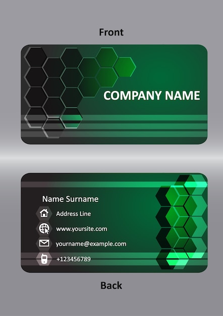 Modelo abstrato do cartão de negócios verde
