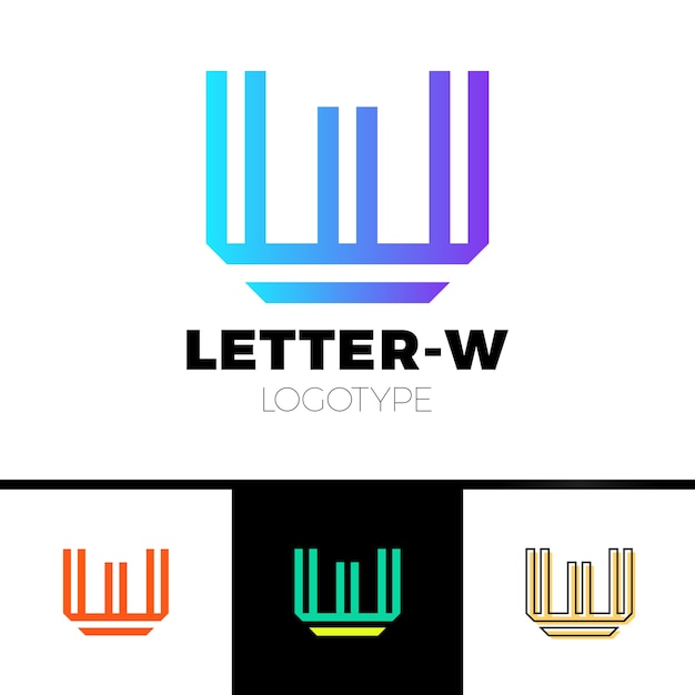 Modelo abstrato do modelo de logotipo wm. símbolo vetorial de linha. ícone de marca de assinatura elegante premium