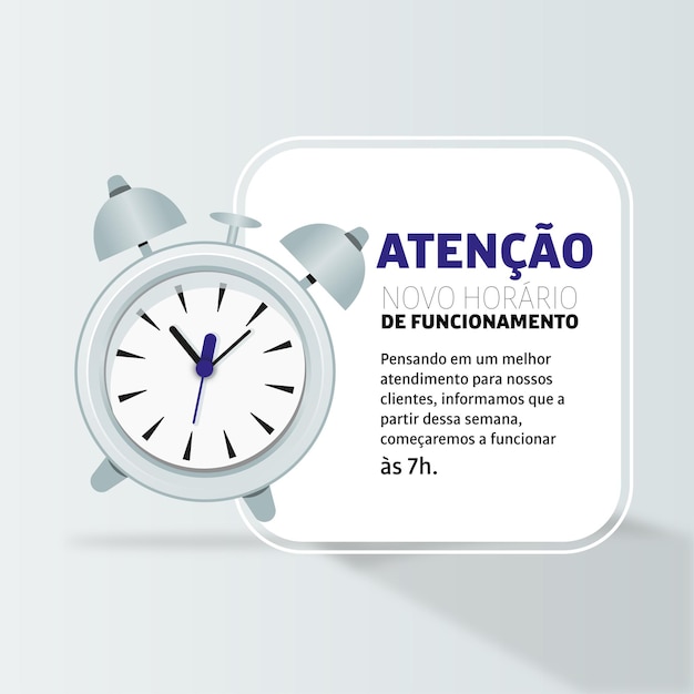 modelo atencao horário de funcionamento