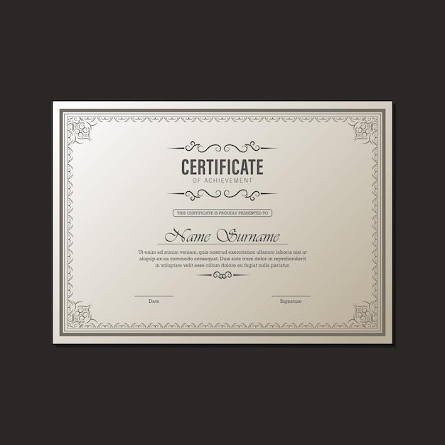 Modelo clássico de prémio de certificado de realização