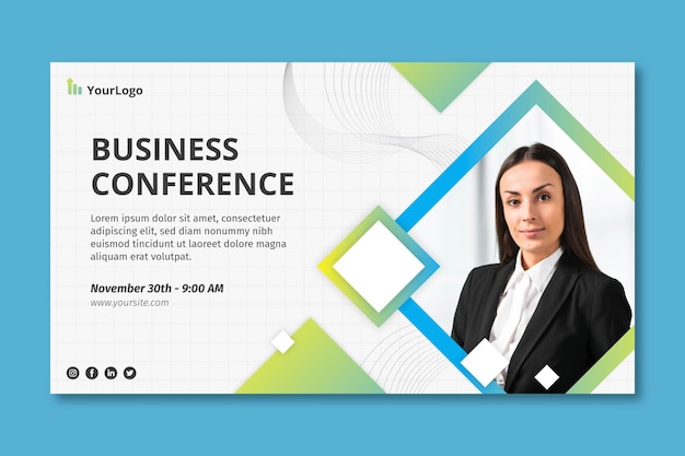 Modelo corporativo de banner de conferência de negócios