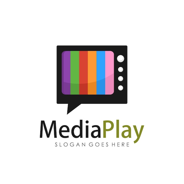 Modelo criativo de design de logotipo de televisão de mídia
