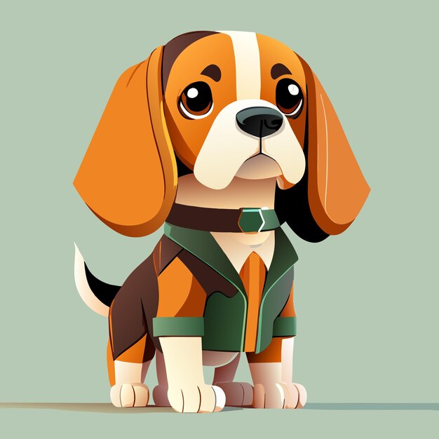 Modelo de adesivo de personagem de desenho animado de cachorro