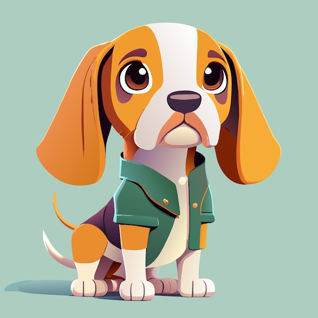 Vetor modelo de adesivo de personagem de desenho animado de cachorro