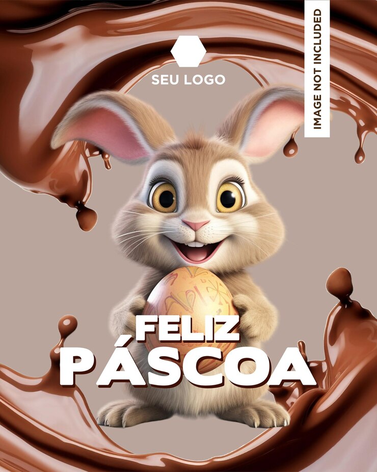 Vetor modelo de alimentação feliz coelho de páscoa