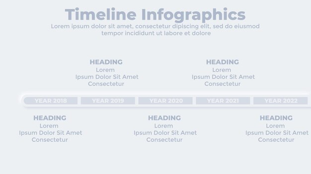 Vetor modelo de apresentação de infográfico de cronograma de negócios neumórfico