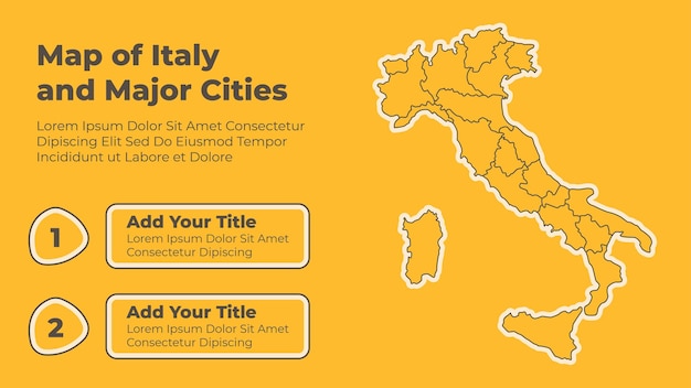 Modelo de apresentação de infográfico de mapa da itália