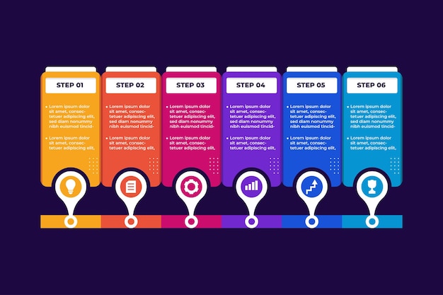 Vetor modelo de apresentação de infográfico para negócios modernos e coloridos