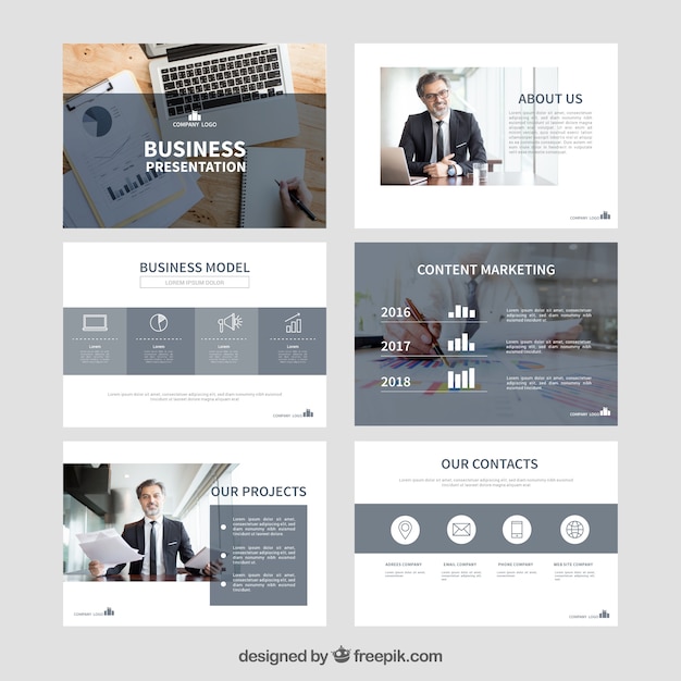 Modelo de apresentação de negócios com foto