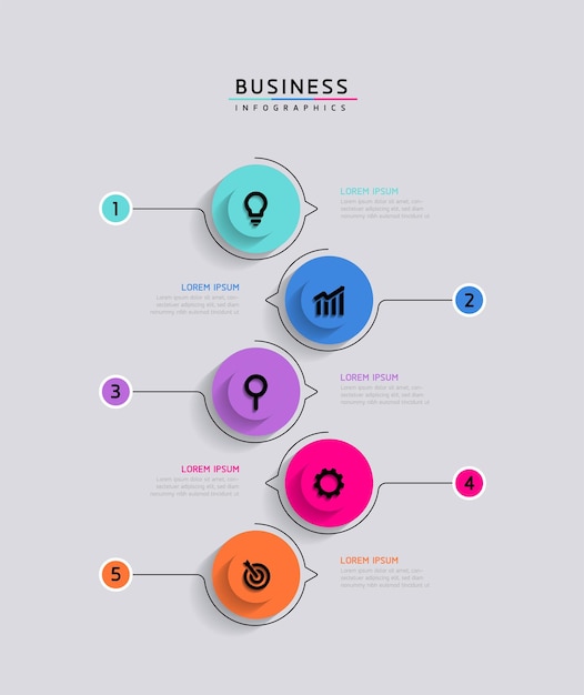 Vetor modelo de apresentação de negócios de infografia vetorial com interconexão circular com 4 opções