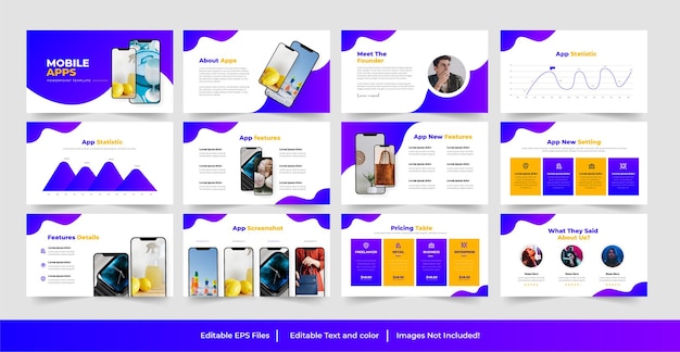Modelo de apresentação do PowerPoint de aplicativo móvel