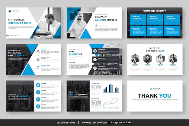 modelo de apresentação do Powerpoint de negócios para produto de brochura de folheto de publicidade de promoção