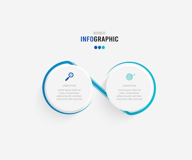 Modelo de apresentação infograpics conceito de negócios com 2 opções de número e ícones de marketing