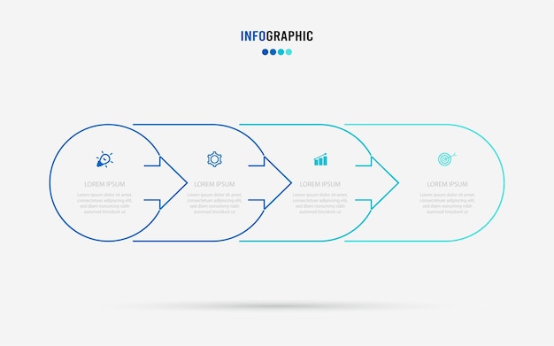 Vetor modelo de apresentação infograpics conceito de negócios com 4 opções de número ilustração vetorial