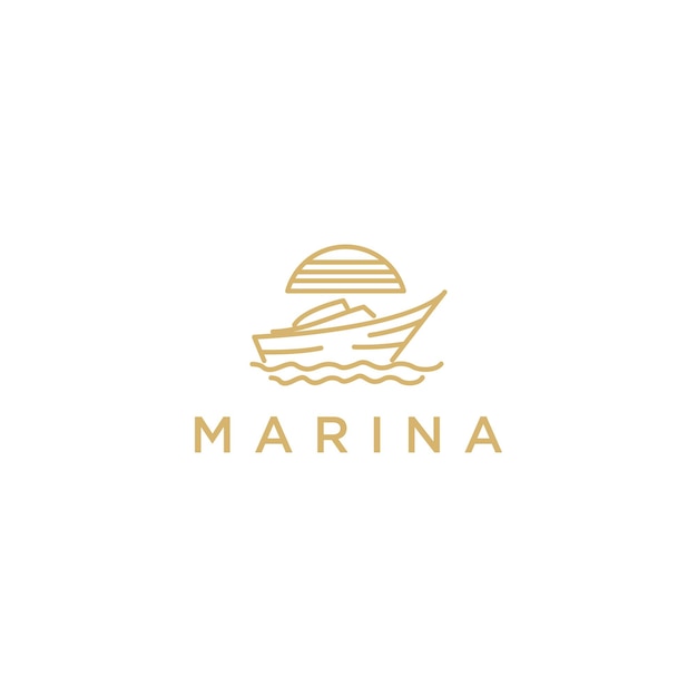 Modelo de arte de design de logotipo marina