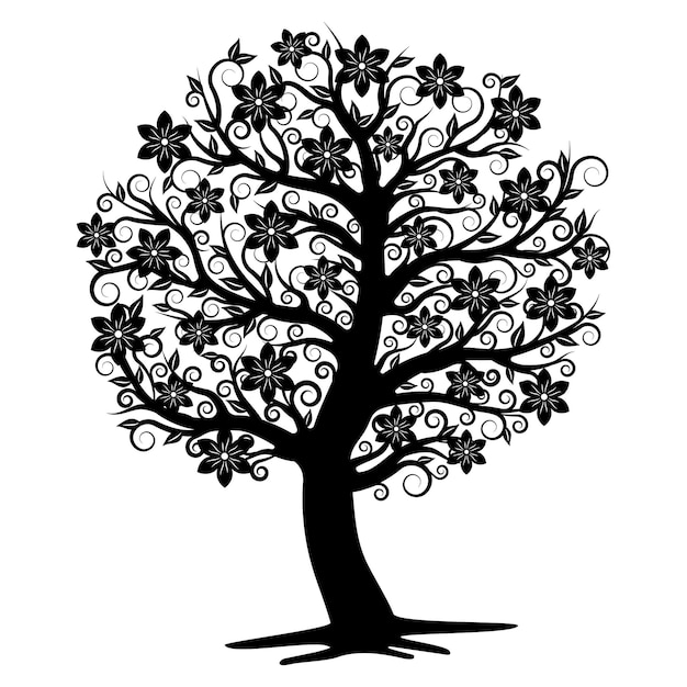 Modelo de árvore genealógica cor isolada ilustração vetorial de desenho animado kawaii