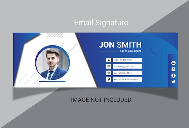 Modelo de assinatura de e-mail e design de banner de assinatura de e-mail da empresa