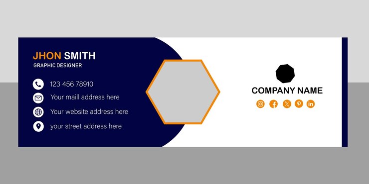 Vetor modelo de assinatura de e-mail ou desenho de banner de capa do facebook