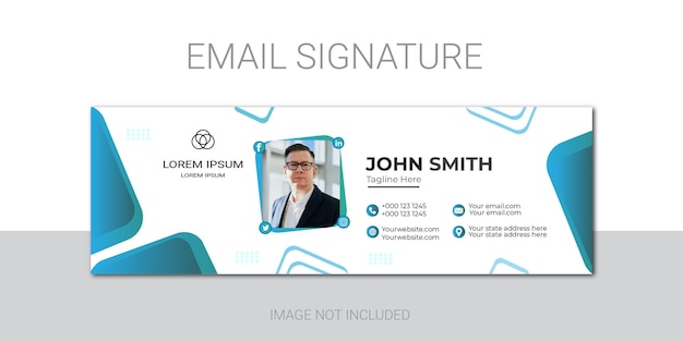 Vetor modelo de assinatura de e-mail ou design de capa de mídia social pessoal de rodapé de e-mail
