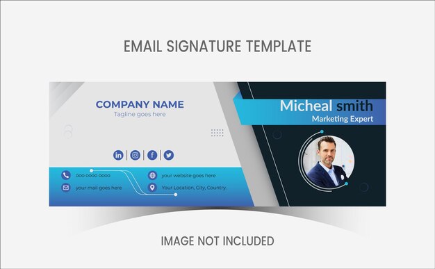 Vetor modelo de assinatura de e-mail ou design de capa de mídia social pessoal.