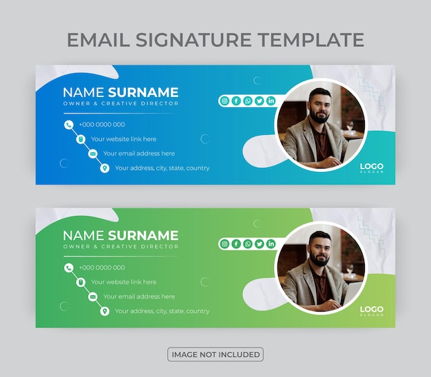 Modelo de assinatura de e-mail ou design de capa de mídia social