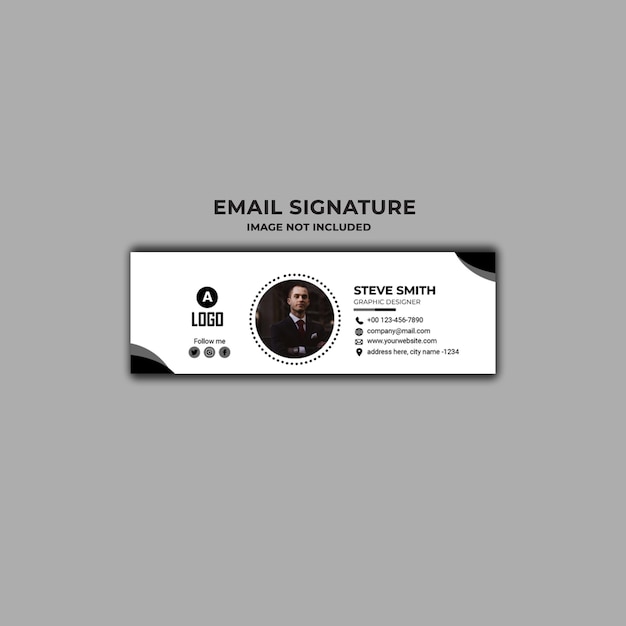 Modelo de assinatura de e-mail ou rodapé de e-mail e design de capa de mídia social pessoal.