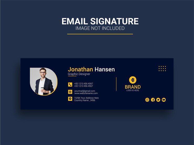 Modelo de assinatura de e-mail para negócios e design corporativo