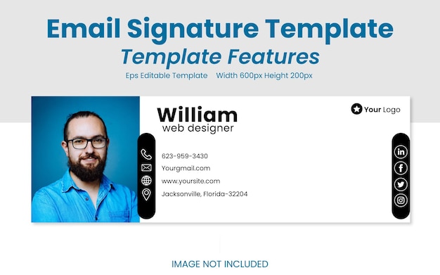 Modelo de assinatura de e-mail profissional - design de e-mail