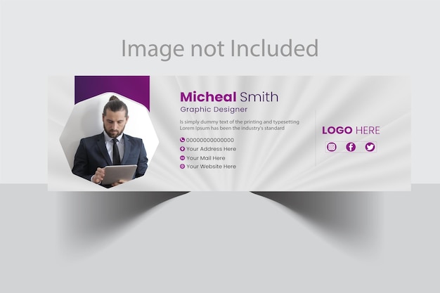 Modelo de assinatura de email empresarial e design corporativo