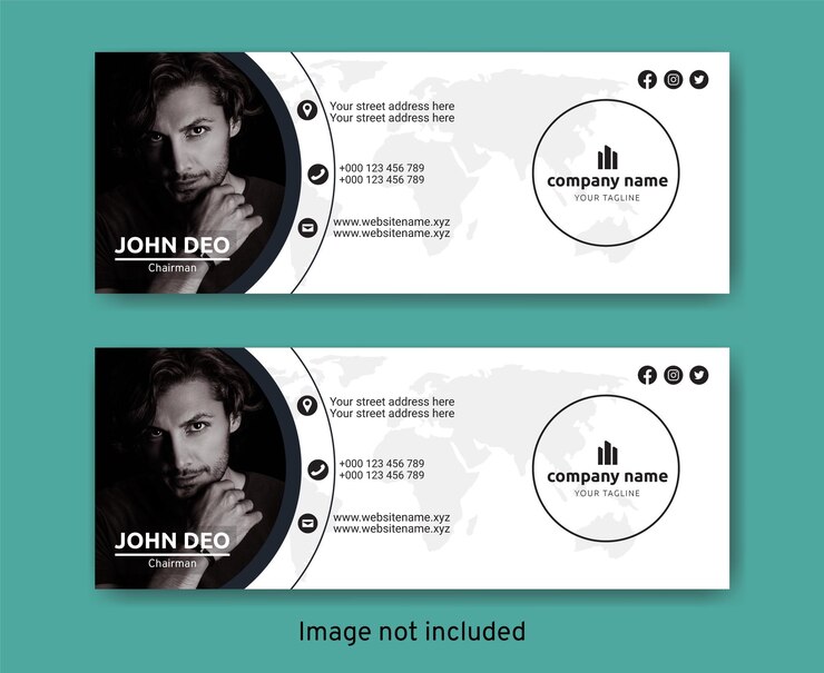 Vetor modelo de assinatura de email ou rodapé de email e design de capa de mídia social pessoal