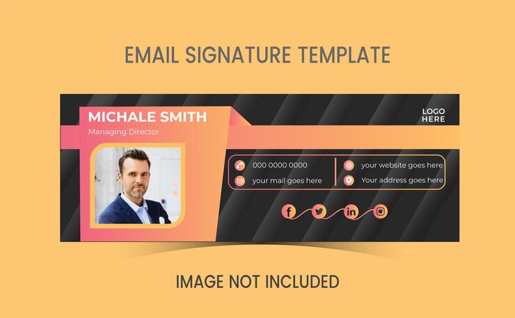 Vetor modelo de assinatura de email ou rodapé de email e design de capa de mídia social pessoal