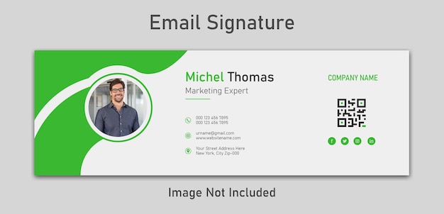 Vetor modelo de assinatura de email